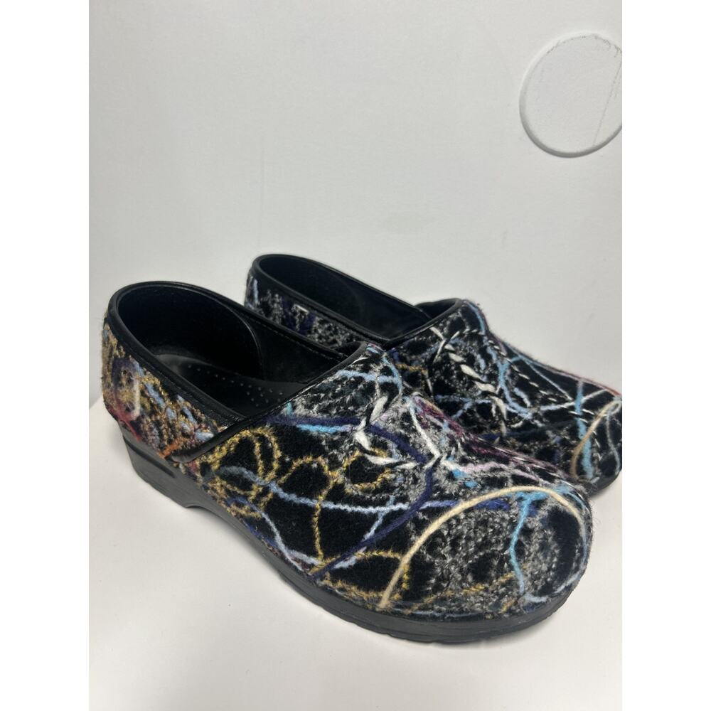 Dansko Women's Confetti Wool Yarn Clogs Mules Slides Shoes EU 40 US 9 retro boho